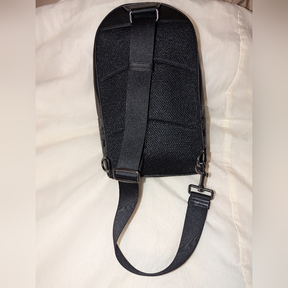 Coach West Pack In Signature Coated Canvas With Varsity Stripe Charcoal EUC - Picture 10 of 15